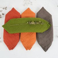 Serviettes de table en lin naturel