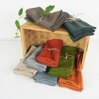 Serviettes de table en lin naturel