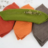 Serviettes de table en lin naturel