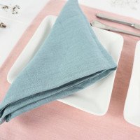 Serviettes de table en lin naturel lavé