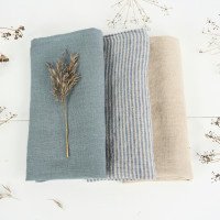 Serviettes de table en lin naturel lavé