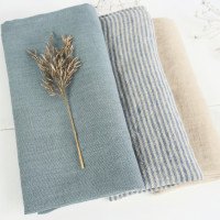 Serviettes de table en lin naturel lavé
