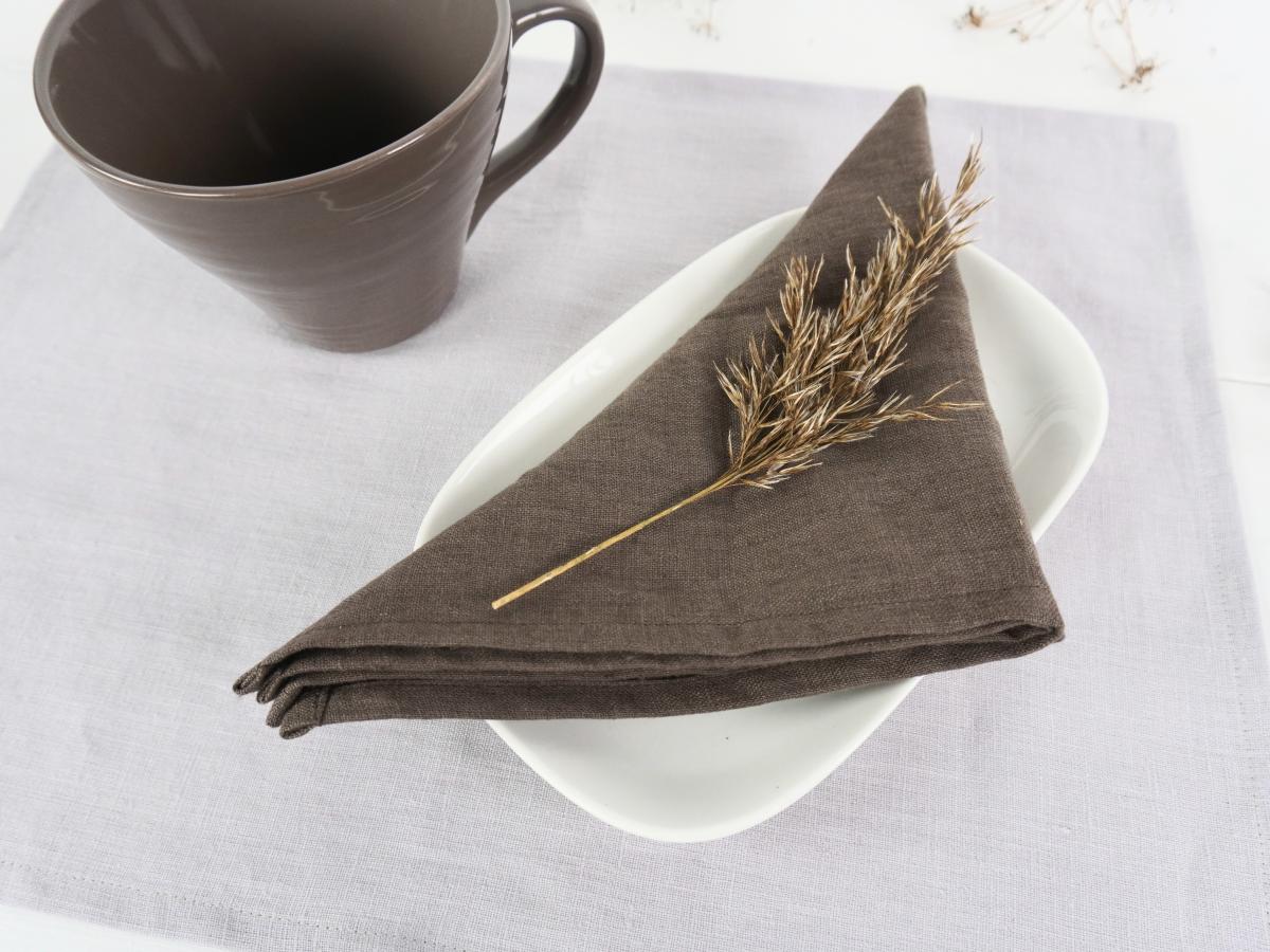 Serviettes de table en lin doux lavé