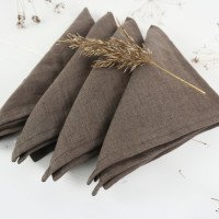 Serviettes de table en lin doux lavé