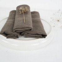 Serviettes de table en lin doux lavé