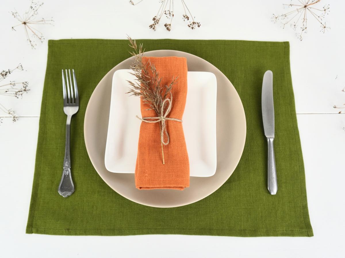 Serviettes de table rustiques en lin