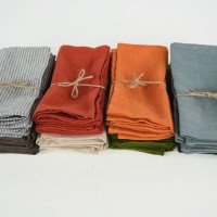 Serviettes de table rustiques en lin