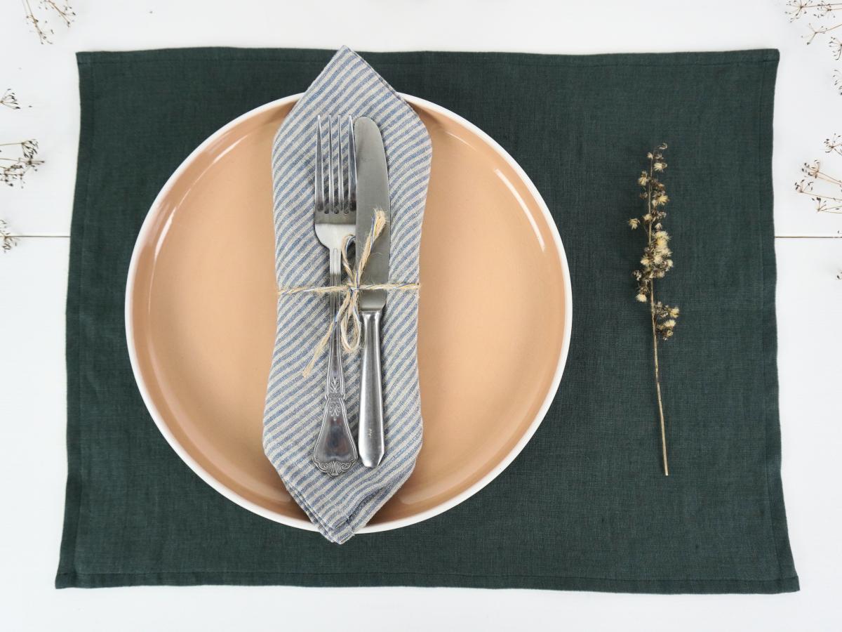 Serviettes de table en lin lavé