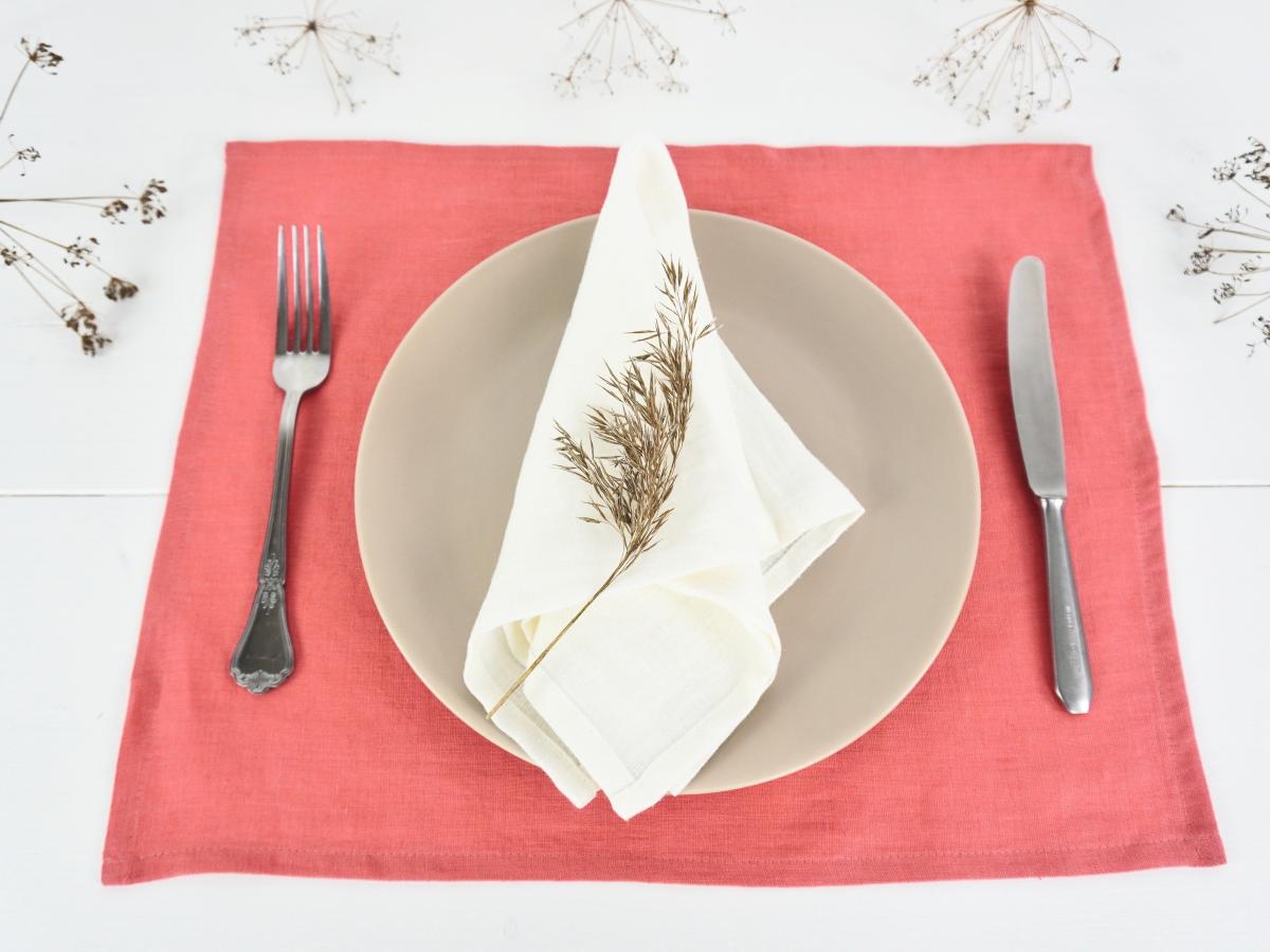 Ensemble de serviettes de table en lin naturel
