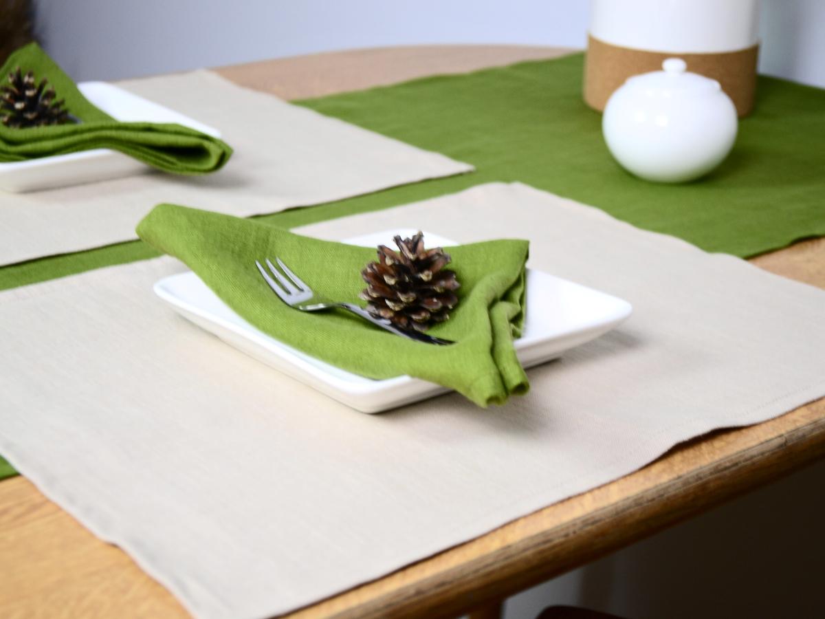 Serviettes de table en lin lavé