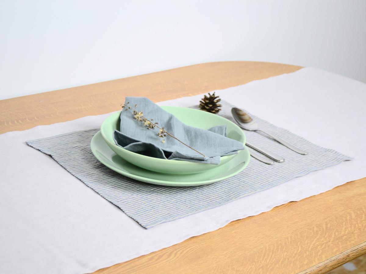 Serviettes de table en lin doux