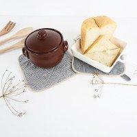 Gant de cuisine et manique en lin