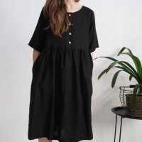 Robe midi ample en lin boutonnée OTTAWA