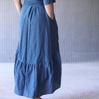 Robe longue bohème en lin, dos plus long et ceinture NERIS