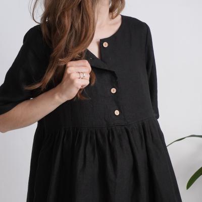 Robe midi ample en lin boutonnée OTTAWA