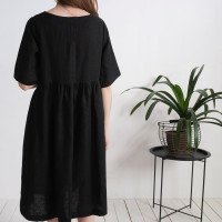 Robe midi ample en lin boutonnée OTTAWA