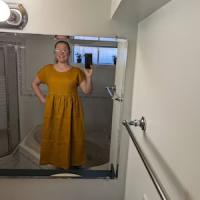 Photo de Robe midi ample en lin boutonnée OTTAWA partagée par amanda
