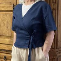 Photo de Blouse cache-cœur courte en lin CHURC partagée par Linda