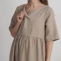 Robe midi ample en lin boutonnée OTTAWA