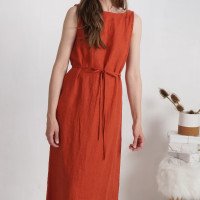 Robe longue en lin à dos ouvert TAGUS