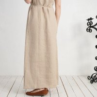 Robe longue en lin à dos ouvert TAGUS