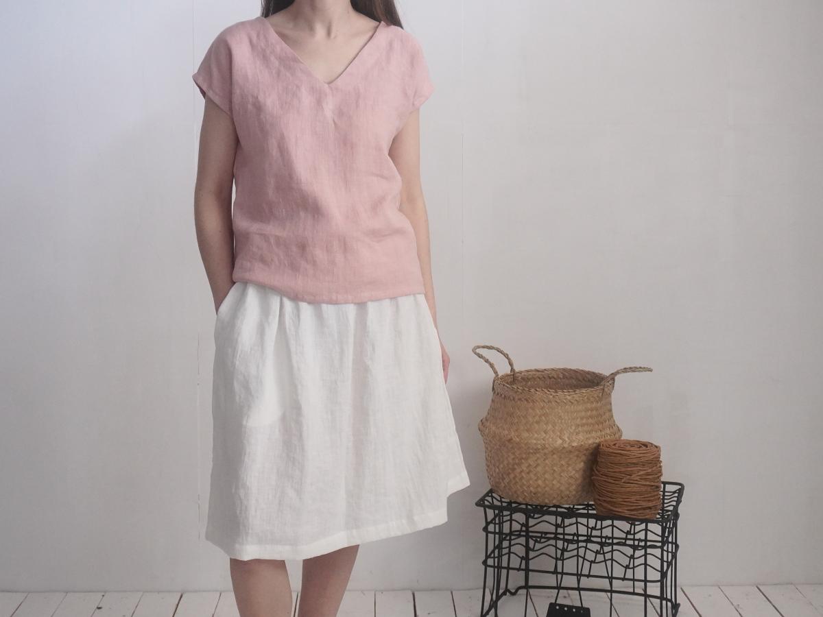 Blouse en lin à col V LENA