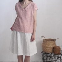 Blouse en lin à col V LENA