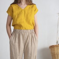 Blouse en lin à col V LENA
