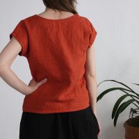 Blouse en lin à col V LENA