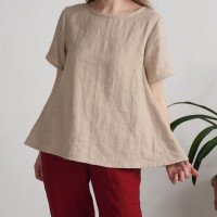 Blouse trapèze ample en lin OKAVANGO