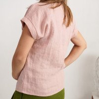 Blouse de grossesse et d’allaitement en lin boutonnée devant KAMA