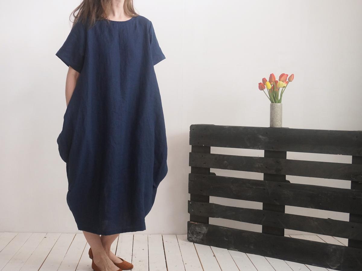 Robe boule ample en lin BLANDA