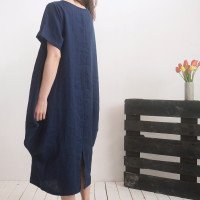 Robe boule ample en lin BLANDA