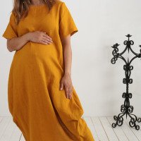 Robe boule ample en lin BLANDA