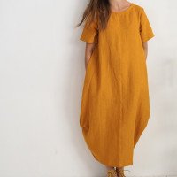 Robe boule ample en lin BLANDA