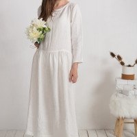 Robe longue en lin à manches longues MACKENZIE