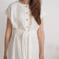 Robe chemise midi en lin à ceinture LIMPOPO