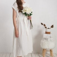 Robe chemise midi en lin à ceinture LIMPOPO