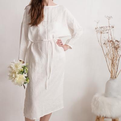 Robe de mariée en lin à dos profondément échancré LIARD