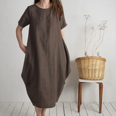 Robe boule ample en lin BLANDA