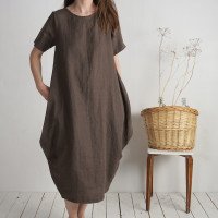 Robe boule ample en lin BLANDA