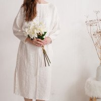 Robe de mariée en lin à dos profondément échancré LIARD