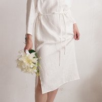 Robe de mariée en lin à dos profondément échancré LIARD