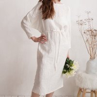 Robe de mariée en lin à dos profondément échancré LIARD