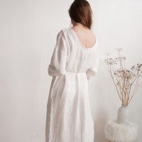 Robe de mariée en lin à dos profondément échancré LIARD