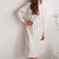 Robe de mariée en lin à dos profondément échancré LIARD