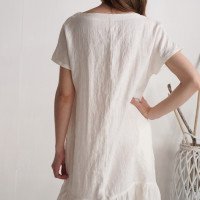 Robe rétro en lin à volant MAMORE