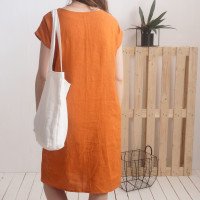 Robe en lin à col V MADEIRA