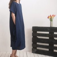 Robe boule ample en lin BLANDA