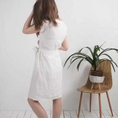 Robe de mariée midi en lin à ceinture SENEGAL